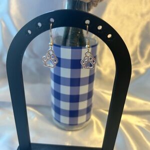 Silver Paw Print Earrings